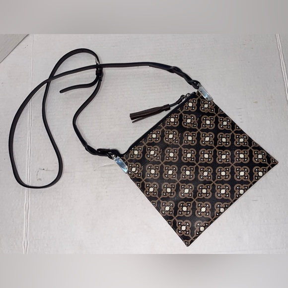 Brighton Coated Canvas Renata Handbag Toledo Brown/Cream Shoulder Bag Square - Picture 4 of 5